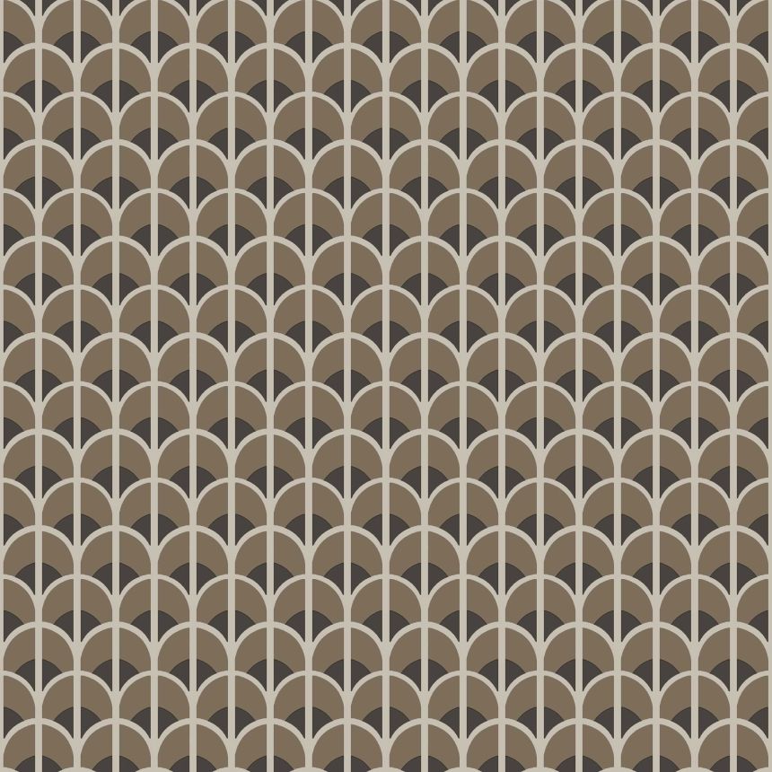 Braune Tapete mit geometrischem Muster, 28867, Thema, Cristiana Masi by Parat