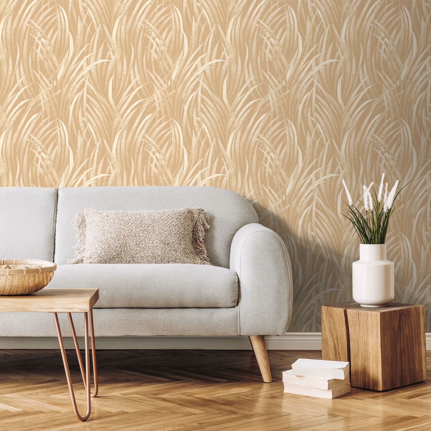 Braune Tapete, Grasblätter,  M64502, Botanique, Ugepa