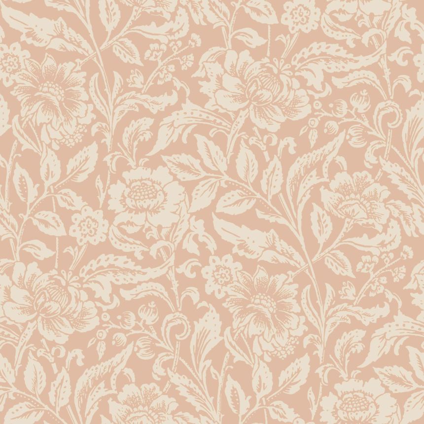 Beige florale Vliestapete, 139427, Vintage Flowers, Esta Home
