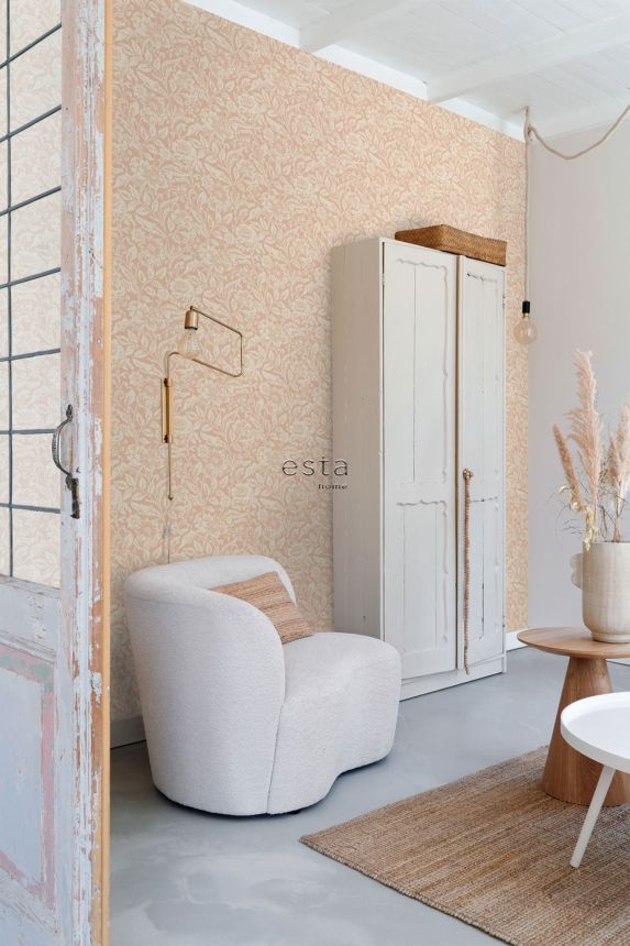 Beige florale Vliestapete, 139427, Vintage Flowers, Esta Home