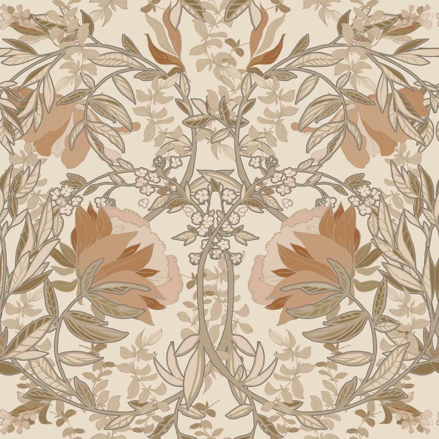 Jugendstil Blumentapete, 139459, Vintage Flowers, Esta Home