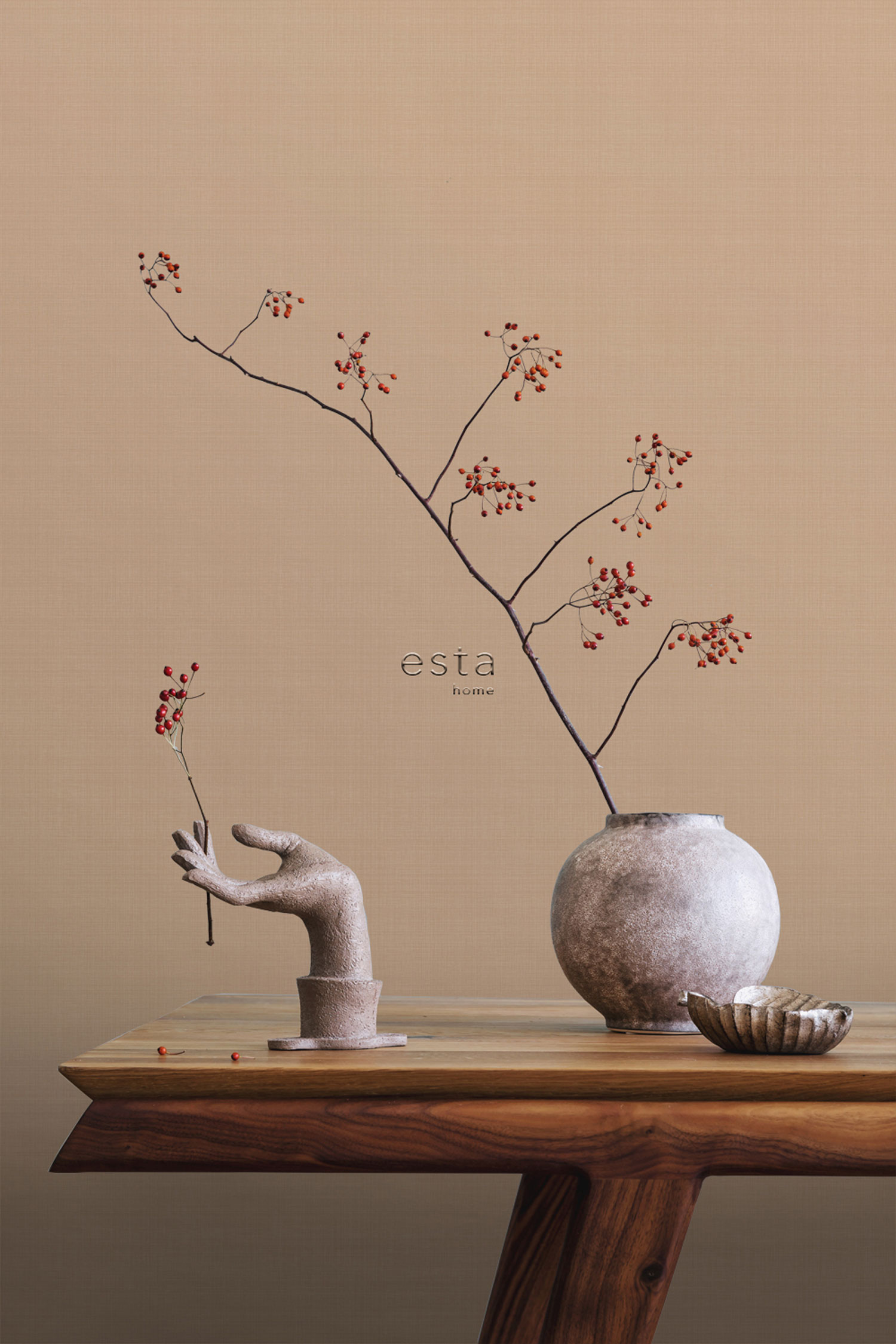 Braune Vliestapete mit Gittermuster 139473, To the Moon and Back, Esta Home