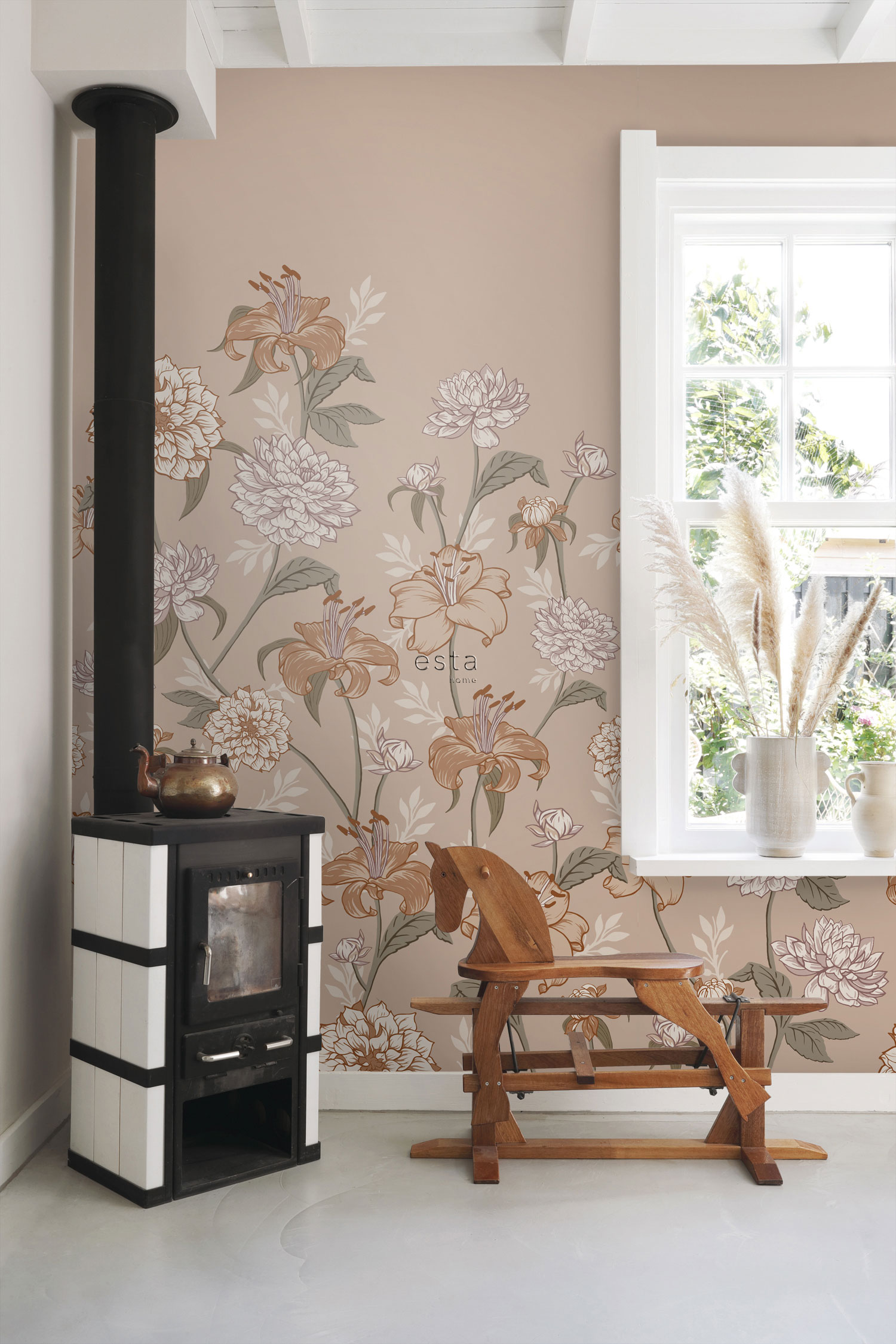 Florale Fototapete, 159210, Vintage Flowers, Esta Home