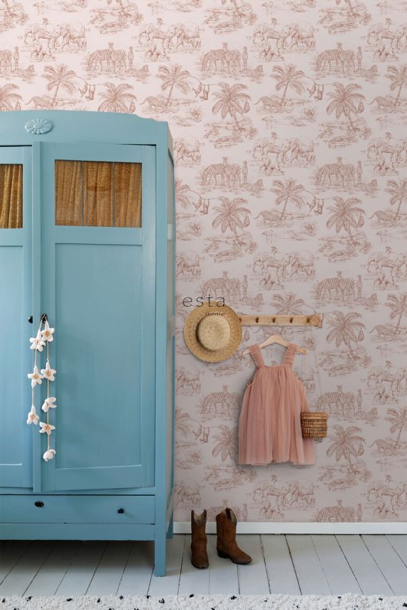 Beige Vliestapete, Tiere, 139348, To the Moon and Back, Esta Home