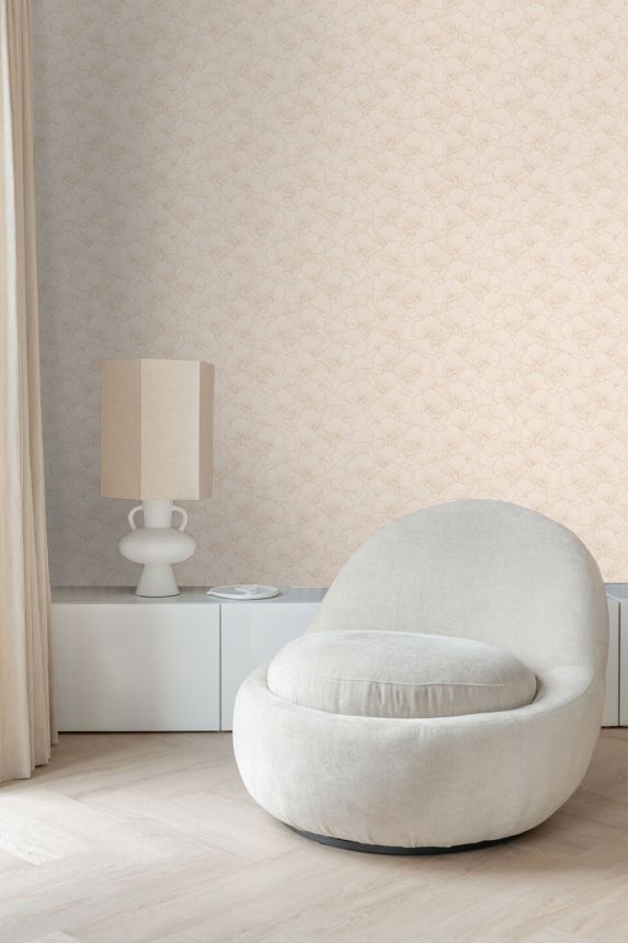 Beige Vliestapete, Blätter, 139491, To the Moon and Back, Esta Home