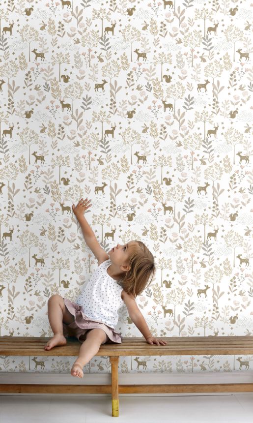 Kindertapete mit Tieren, 139521, To the Moon and Back, Esta Home