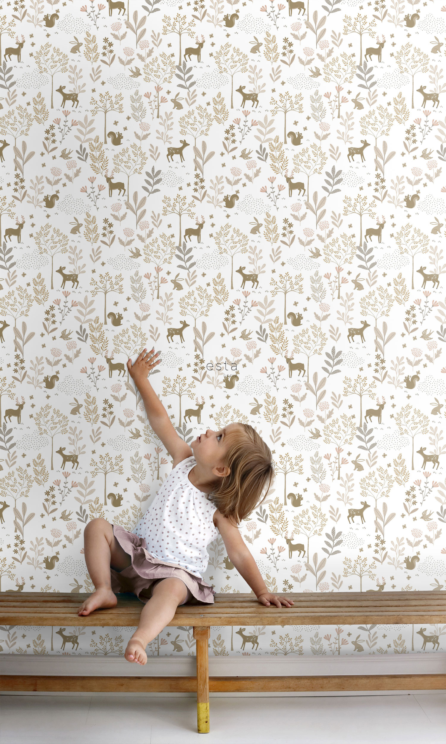 Kindertapete mit Tieren, 139521, To the Moon and Back, Esta Home