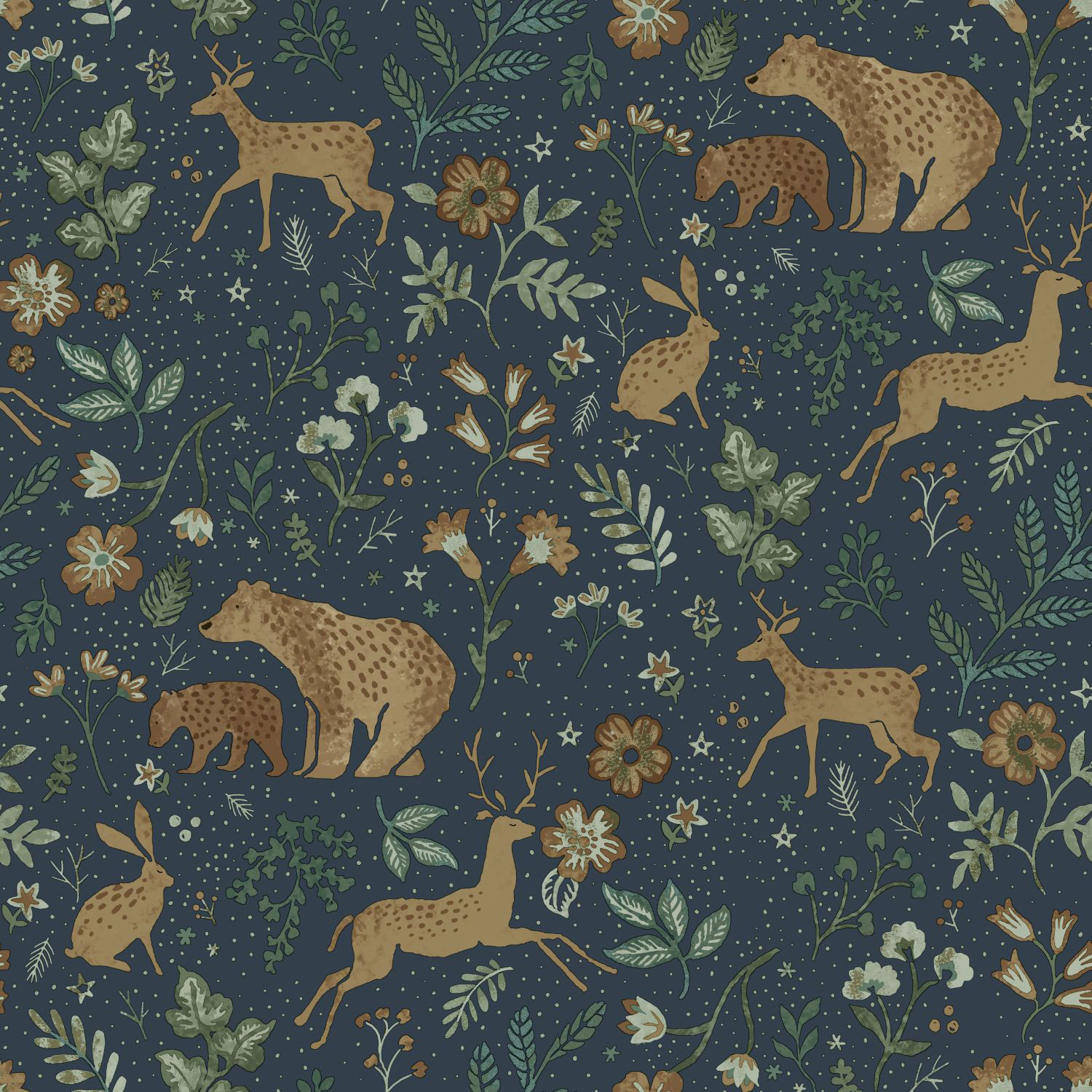 Blaue Kindertapete mit Tieren, 139588, To the Moon and Back, Esta Home