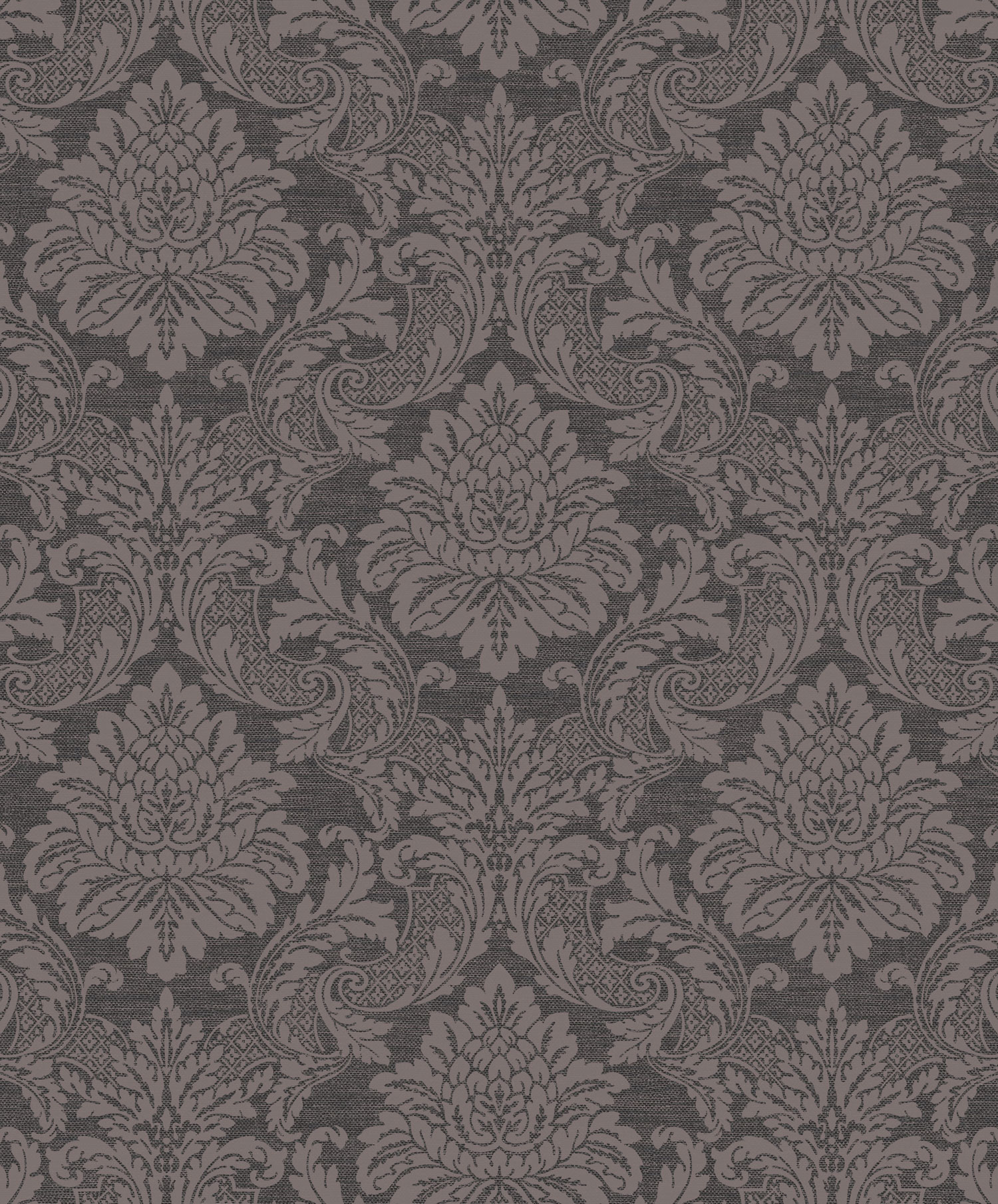 Schwarze Tapete mit barockem Muster, OTH004, Othello, Zoom by Masureel