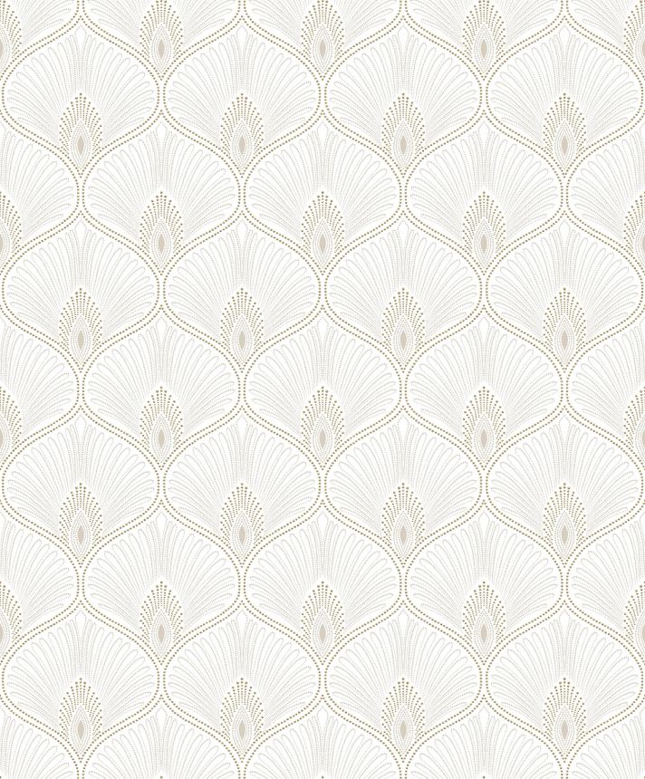 Cremefarbene Barocktapete, OTH201, Othello, Zoom by Masureel