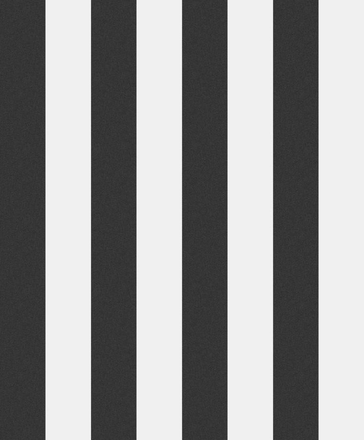 Schwarz-weiß gestreifte Tapete, OTH410, Othello, Zoom by Masureel