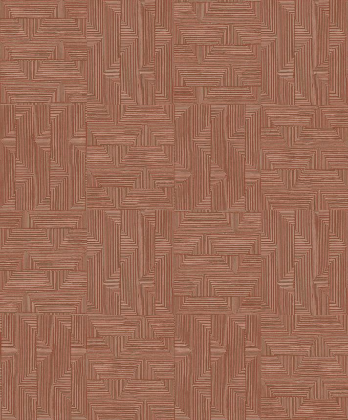 Weinrote geometrische Tapete, SPI402, Spirit of Nature, Khroma by Masureel