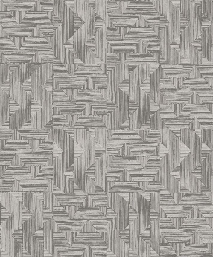 Braungraue geometrische Tapete, SPI403, Spirit of Nature, Khroma by Masureel