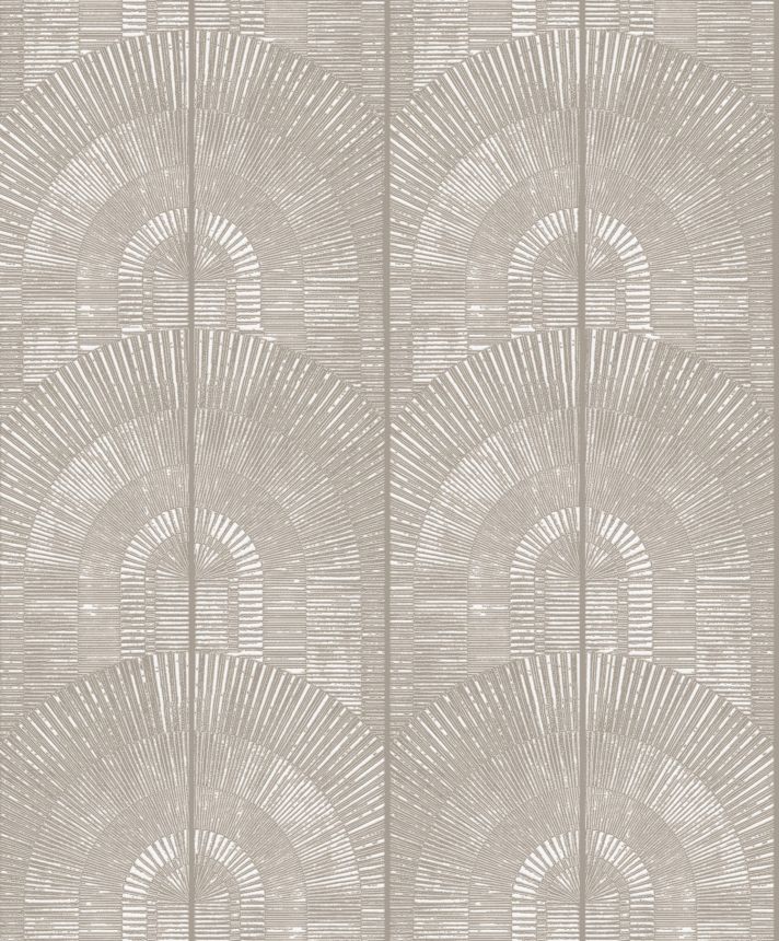 Luxuriöse grau-beige Tapete Art Deco, SPI802, Spirit of Nature, Khroma by Masureel