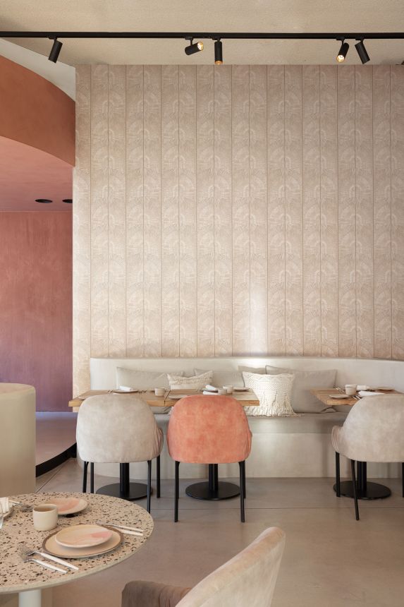 Luxuriöse grau-beige Tapete Art Deco, SPI802, Spirit of Nature, Khroma by Masureel