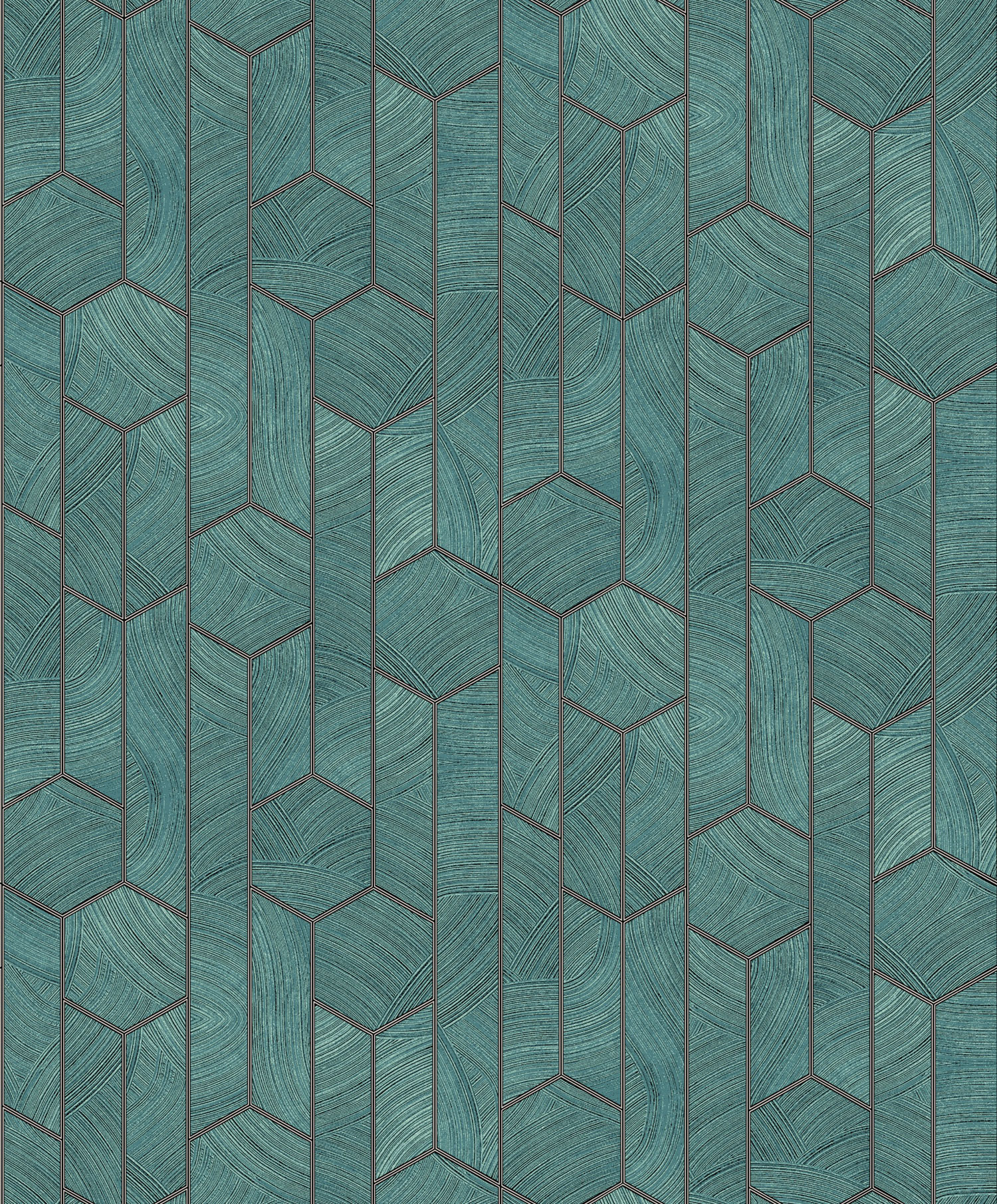 Grüne Tapete mit geometrischem Muster, SUM104, Summer, Khroma by Masureel