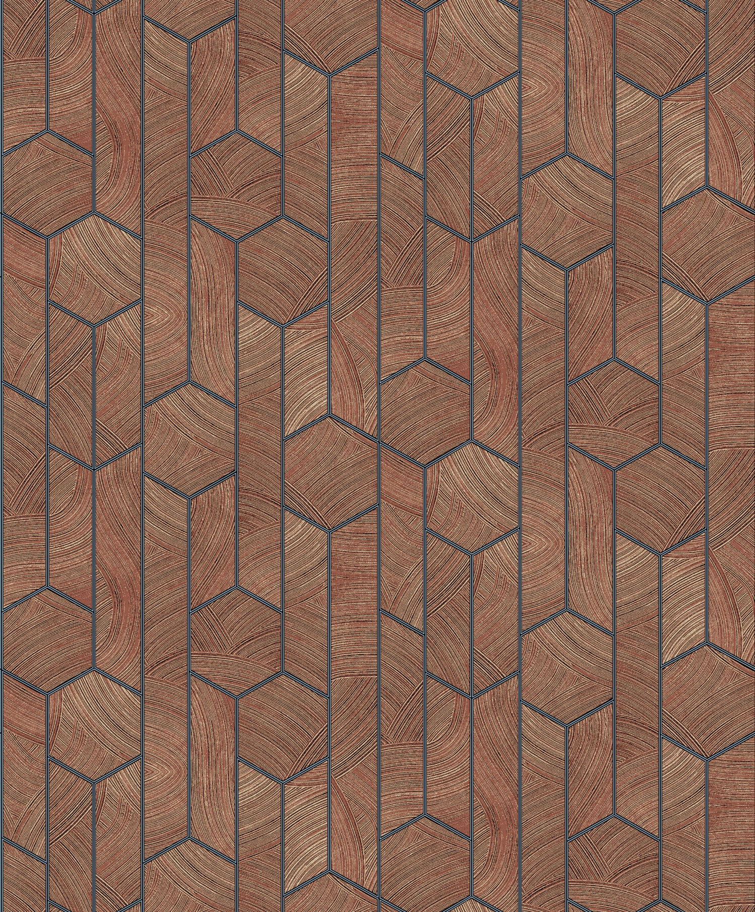 Braune Tapete mit geometrischem Muster, SUM106, Summer, Khroma by Masureel