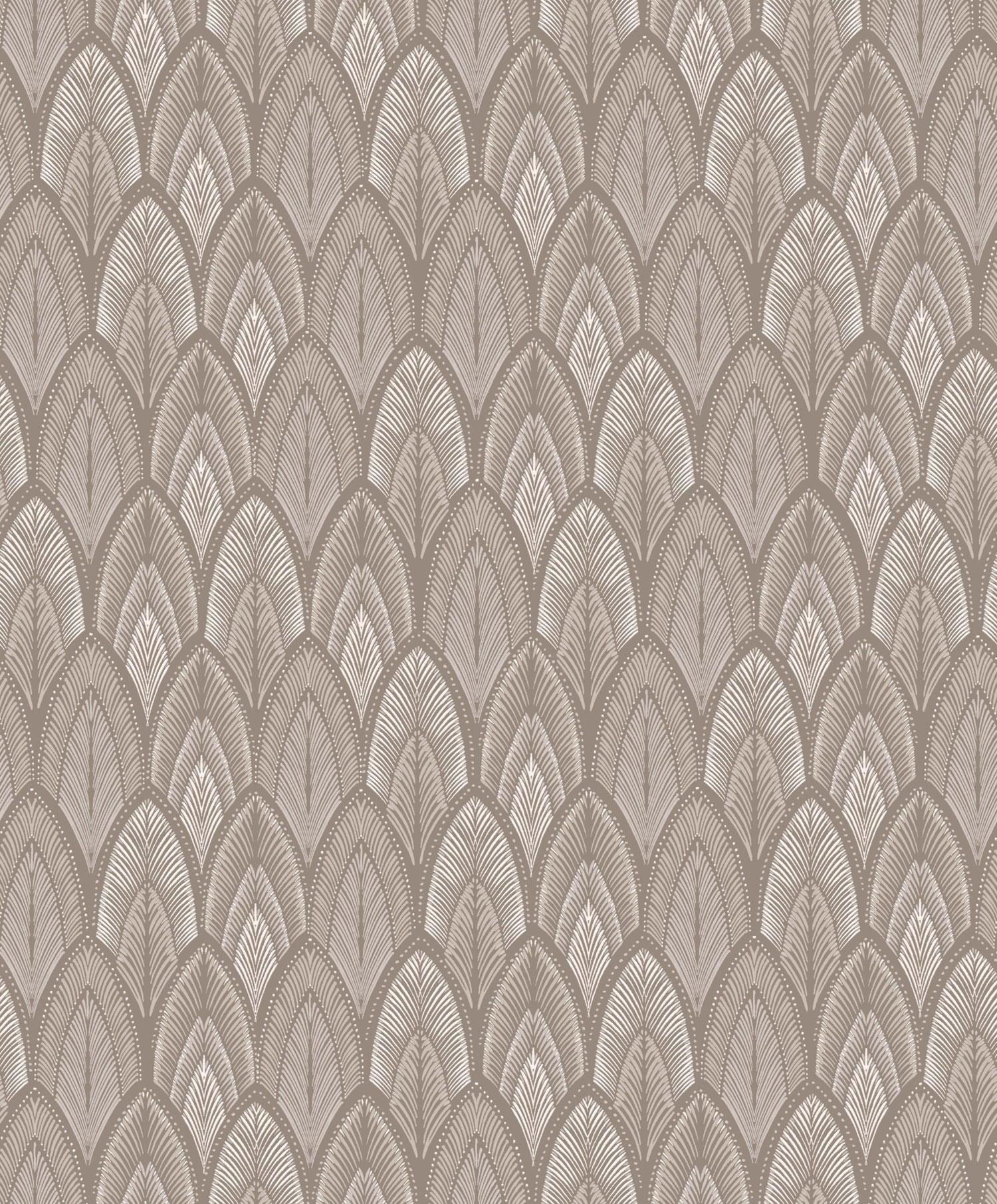 Grau-beige Vliestapete mit Blättern, SUM404, Summer, Khroma by Masureel