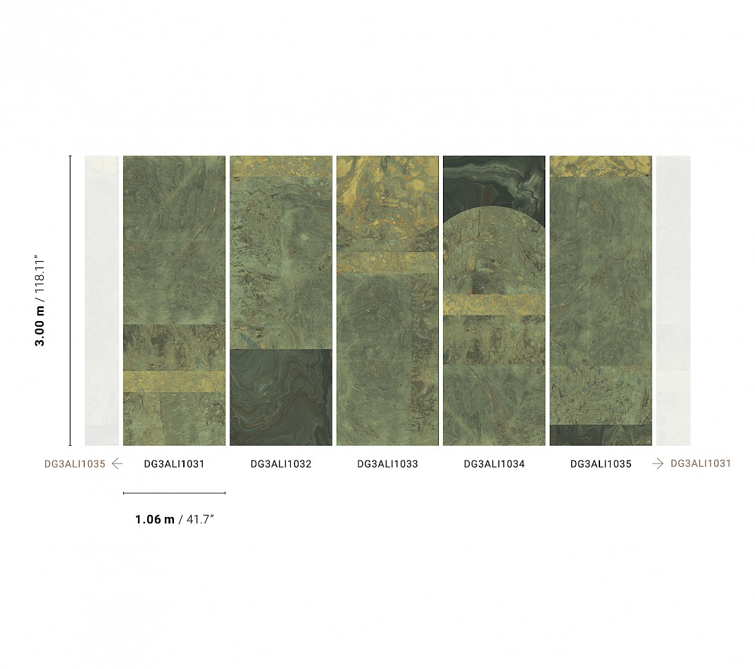 Grüne Fototapete, Marmor, DG3ALI1033, Wall Designs III, Khroma by Masureel