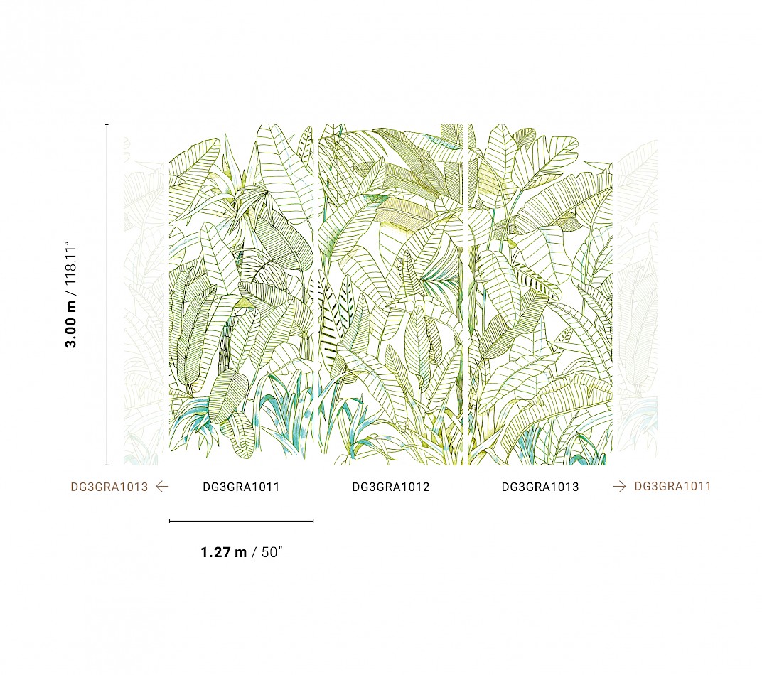 Grüne Fototapete, Blätter, DG3GRA1013, Wall Designs III, Khroma by Masureel