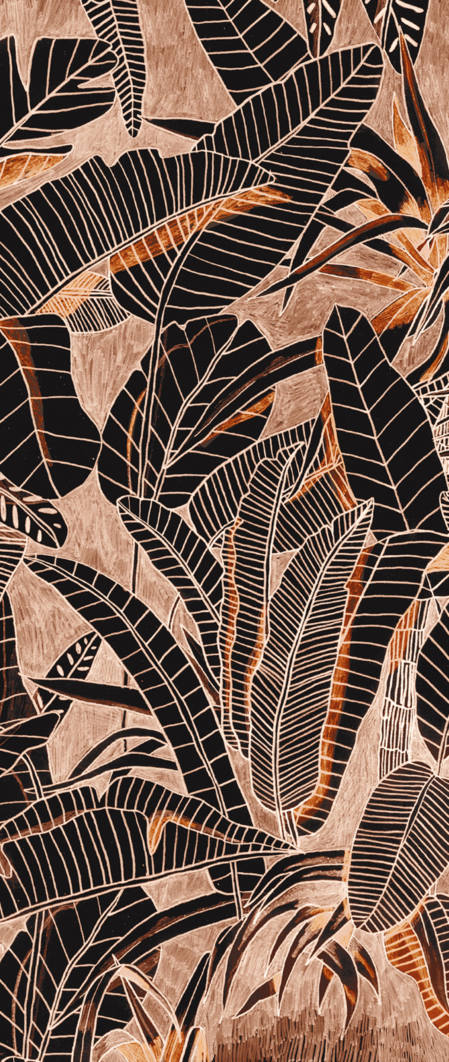 Braune Fototapete, Blätter, DG3GRA1022, Wall Designs III, Khroma by Masureel