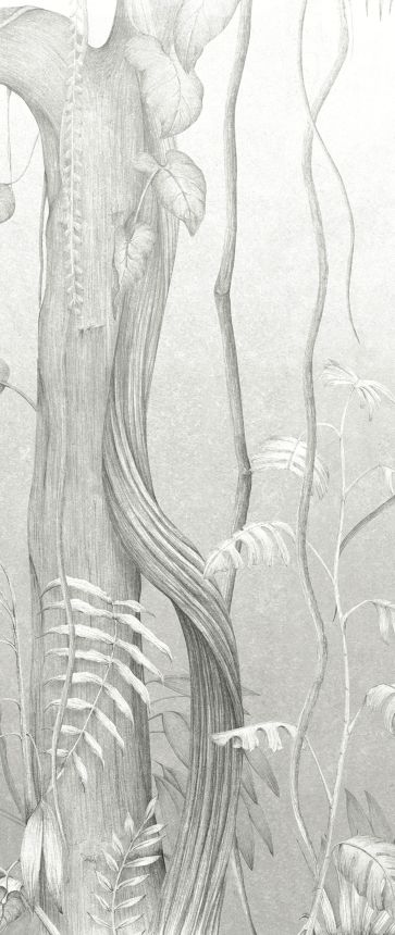 Graue Fototapete, Blätter, Bäume, DG3MOE1012, Wall Designs III, Khroma by Masureel