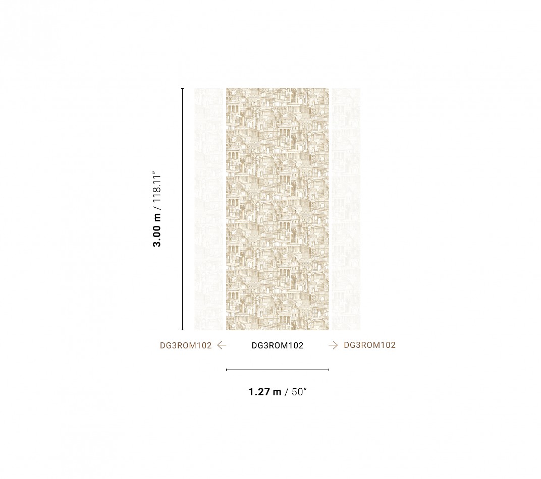 Beige Fototapete, Historische Häuser, DG3ROM102, Wall Designs III, Khroma by Masureel