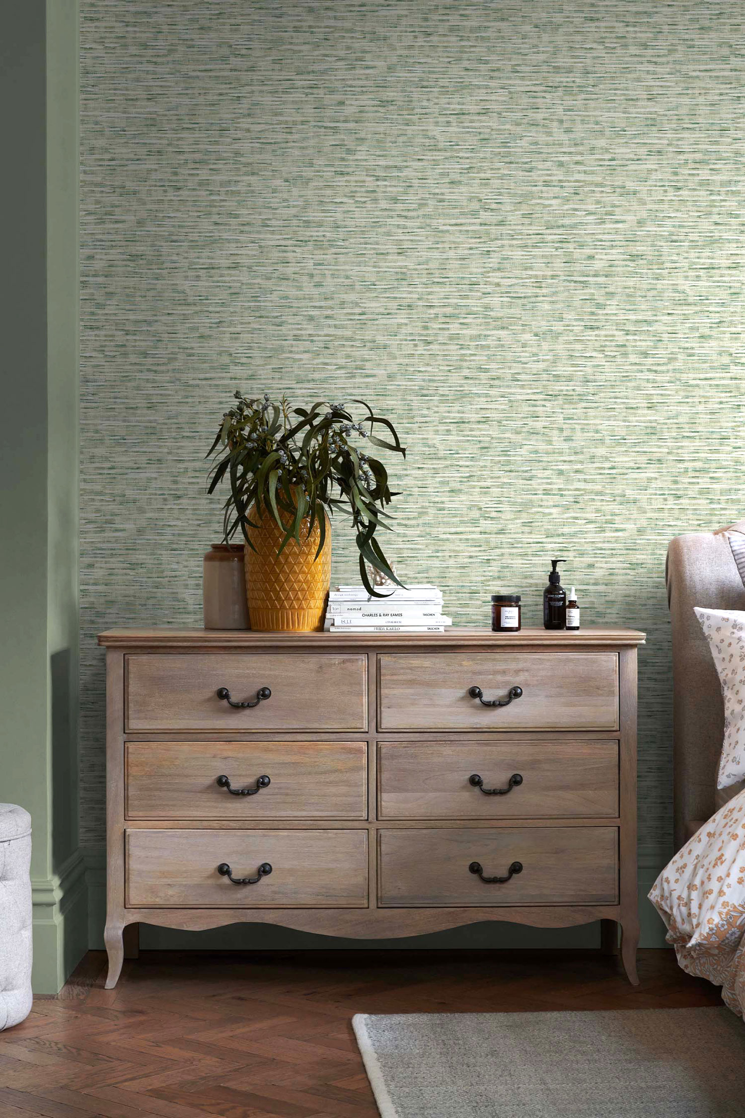 Grüne Tapete, abstraktes Muster, 118324, Next