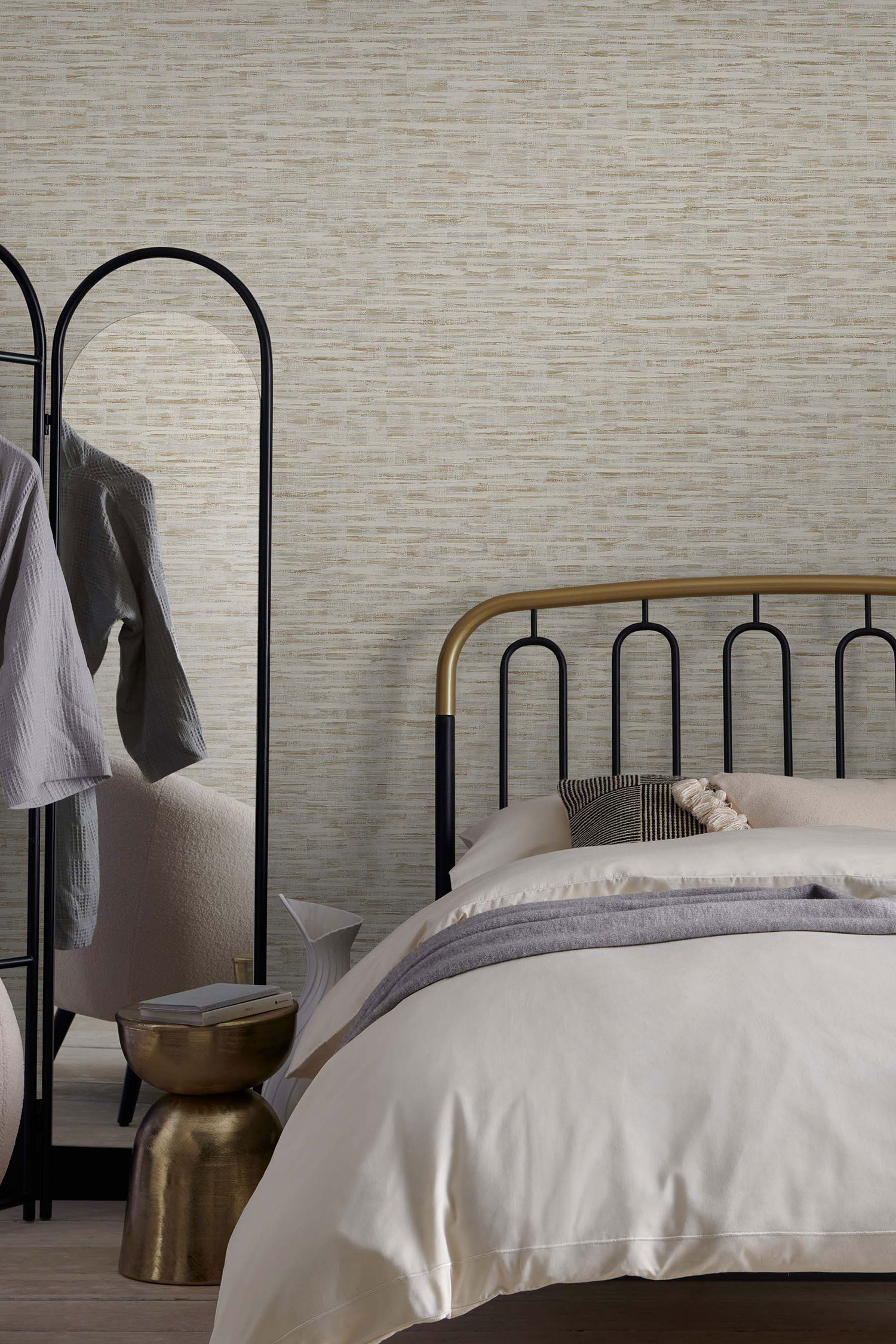 Grau-beige Tapete, abstraktes Muster, 118325, Next