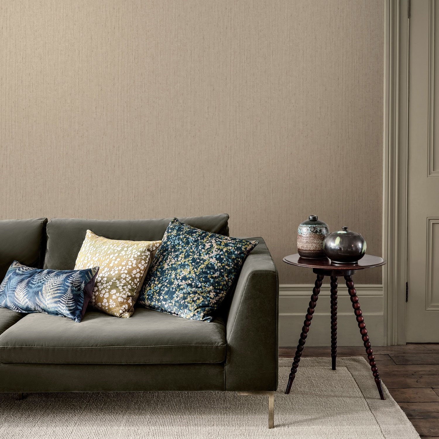 Halbglänzende cremefarbene Tapete, 120376, Wiltshire Meadow, Clarissa Hulse