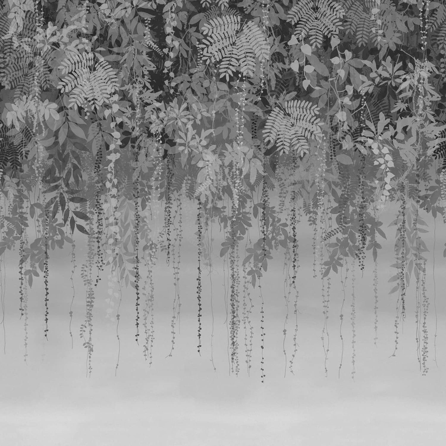 Graue Fototapete mit Blättern, 120413FXST, Wiltshire Meadow, Clarissa Hulse