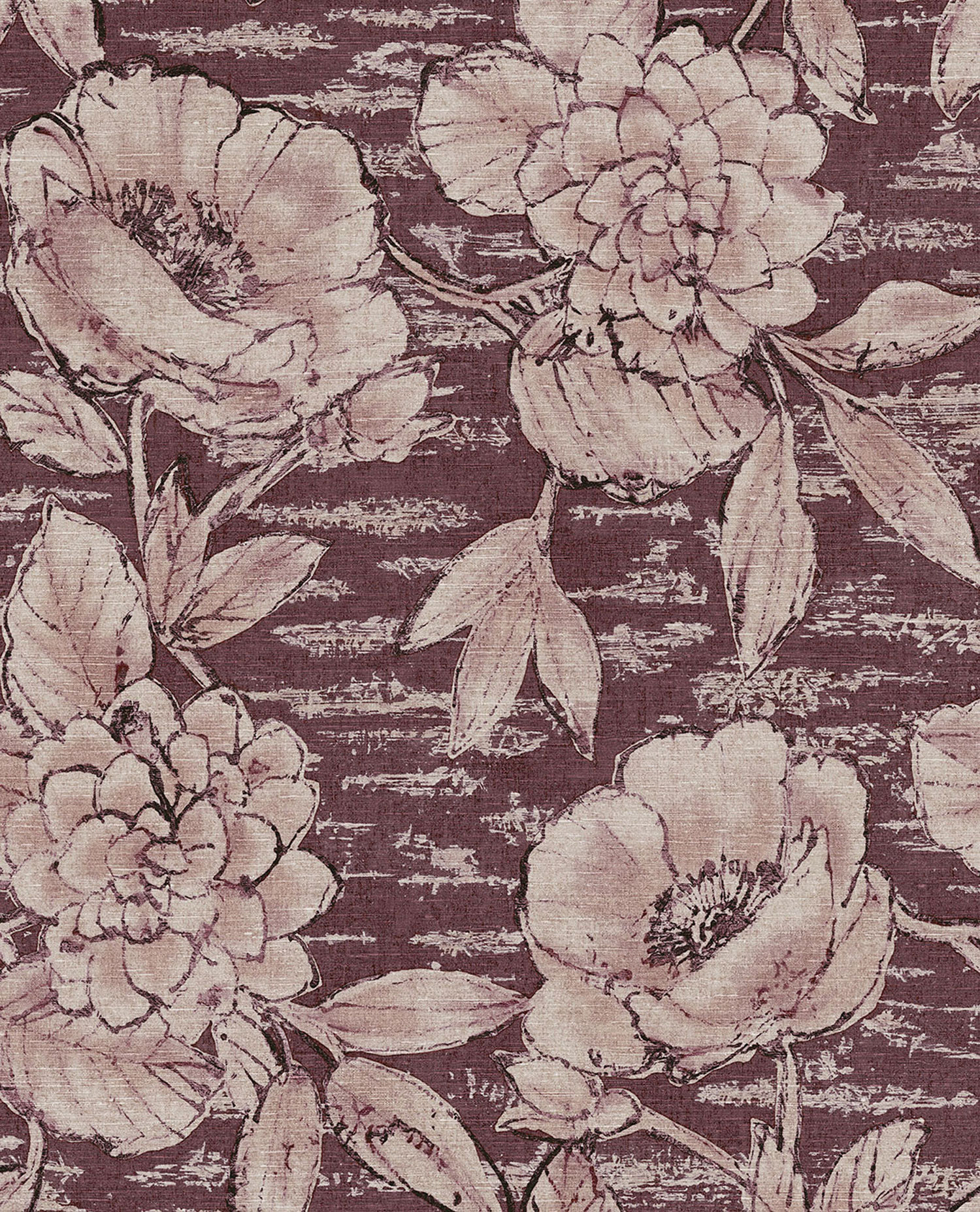 Luxuriöse lila Tapete mit Blumen, 333415, Emerald, Eijffinger