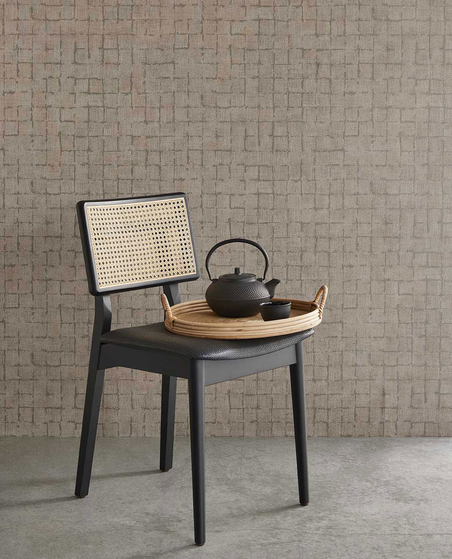 Braungraue Tapete, Stoffimitat, 333452, Emerald, Eijffinger