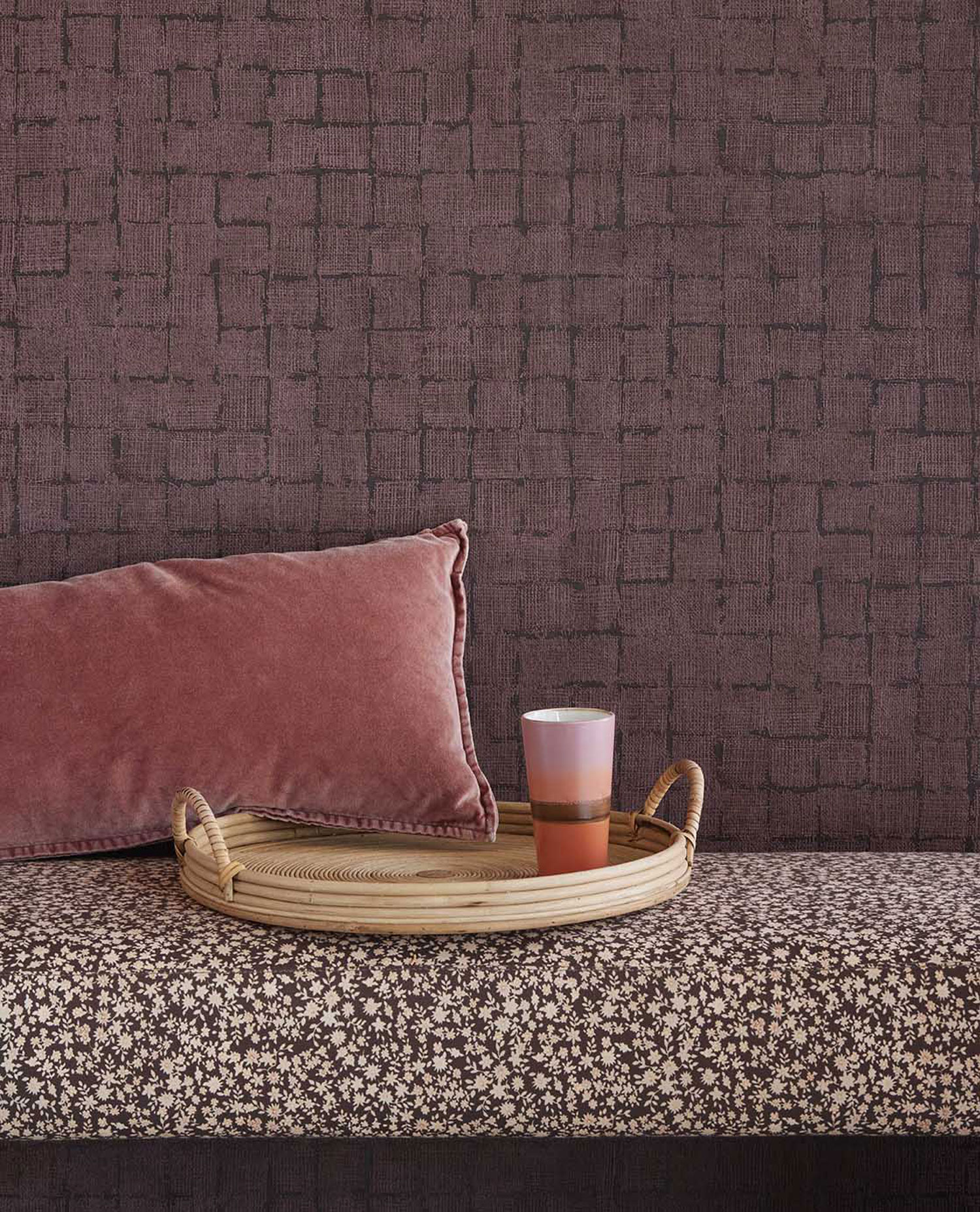 Weinrote Tapete, Stoffimitat, 333459, Emerald, Eijffinger