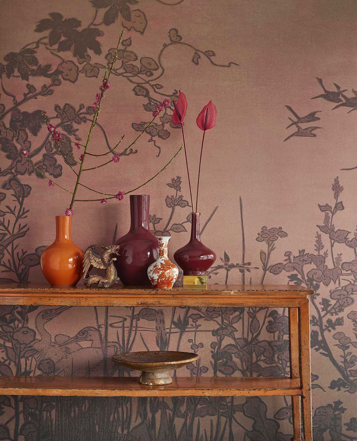 Fototapete, Kraniche im Morgengrauen, 333472, Emerald, Eijffinger