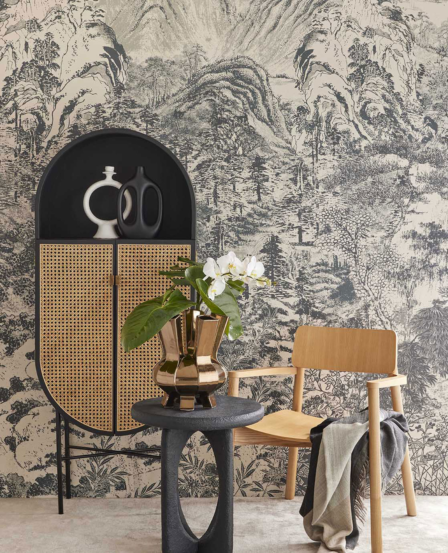 Fototapete, Berglandschaft im Nebel, 333473, Emerald, Eijffinger