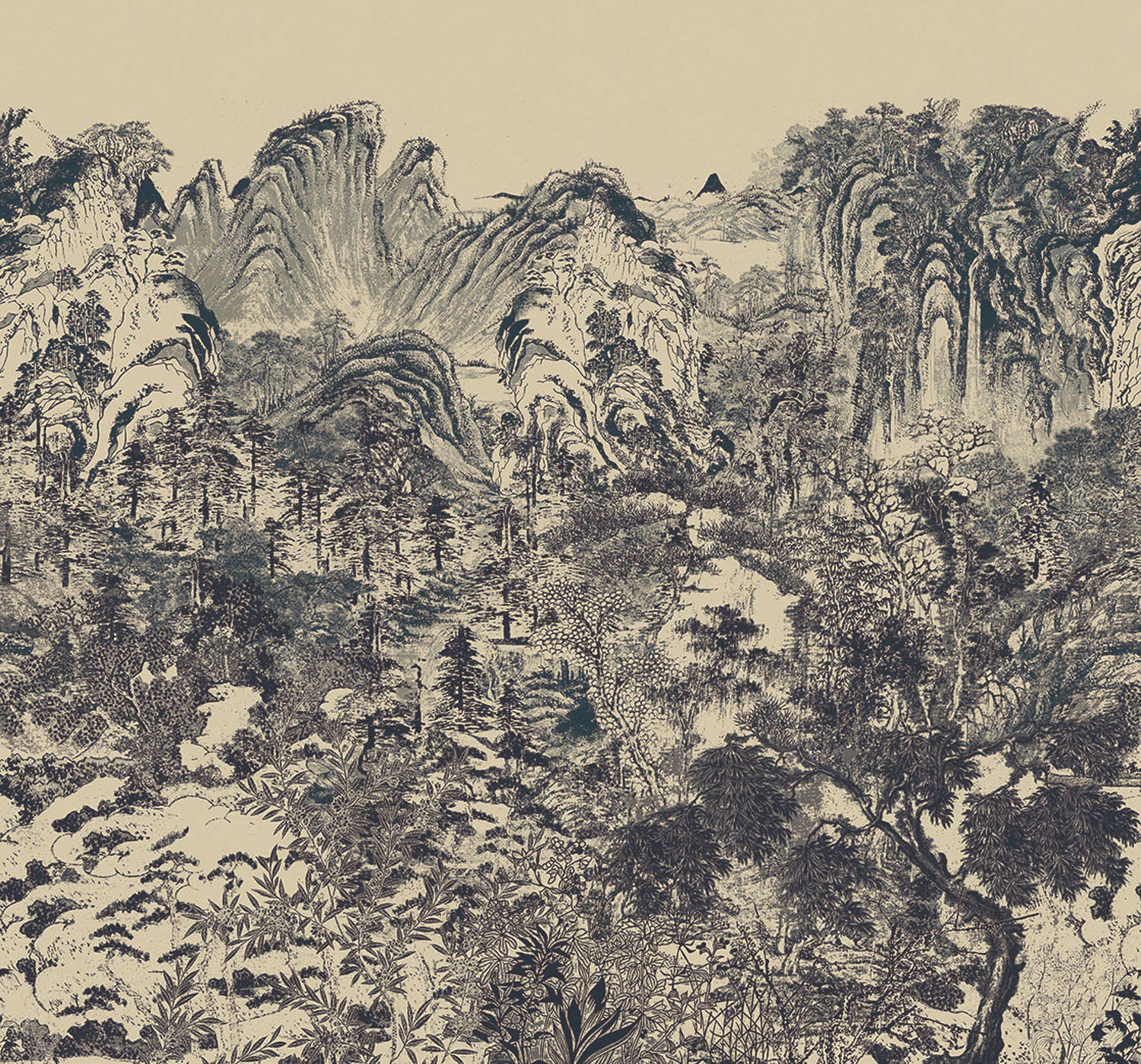 Fototapete, Berglandschaft im Nebel, 333475, Emerald, Eijffinger