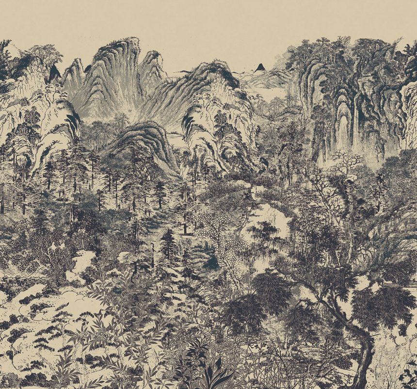 Fototapete, Berglandschaft im Nebel, 333475, Emerald, Eijffinger