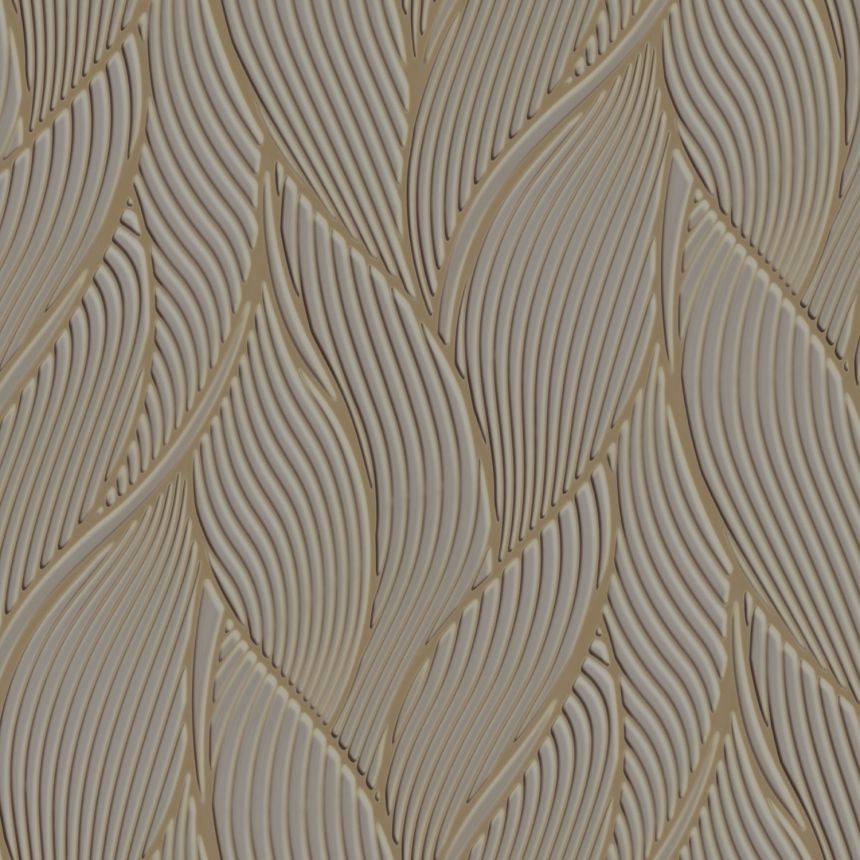 Braungoldene Luxustapete, Blätter, Z18901, Trussardi 7, Zambaiti Parati