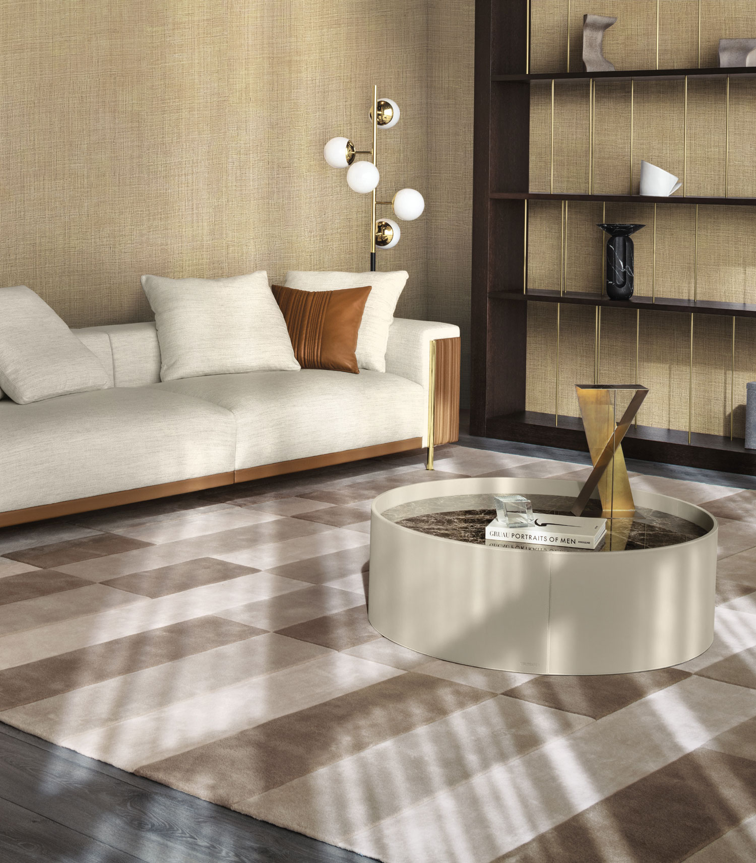 Braune Luxustapete, Stoffimitat, Z18921, Trussardi 7, Zambaiti Parati