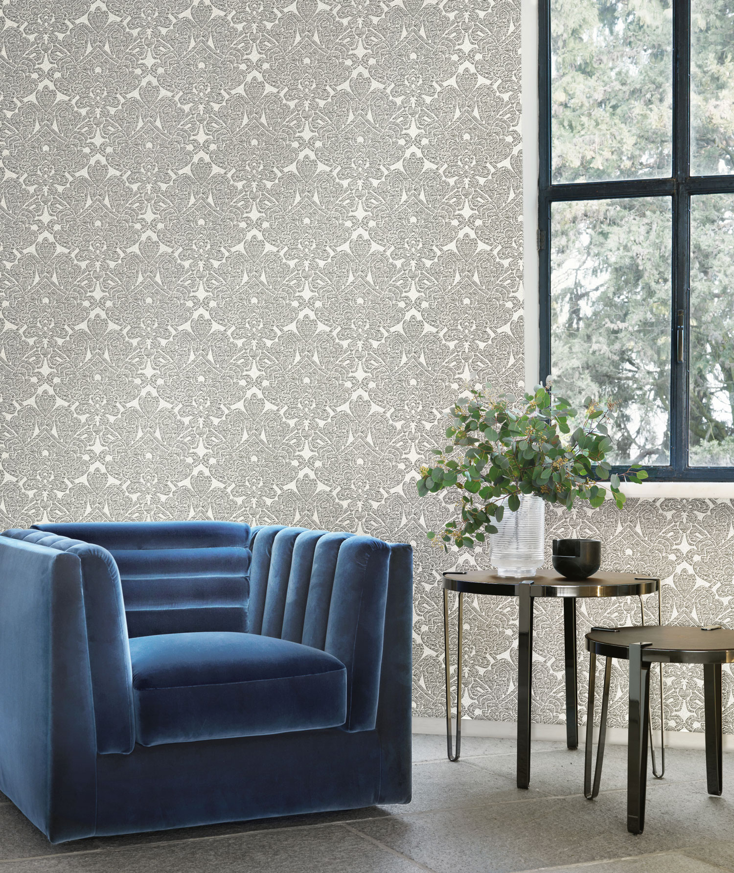 Luxuriöse goldbeige Barocktapete, Z18931, Trussardi 7, Zambaiti Parati