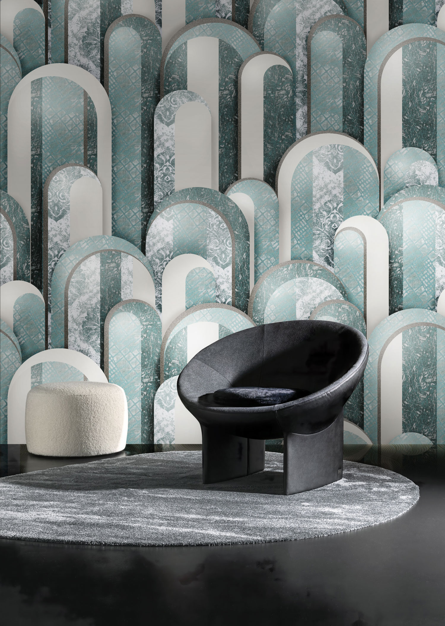 Luxuriöse geometrische Fototapete, Arkaden, Z18976, Trussardi 7, Zambaiti Parati