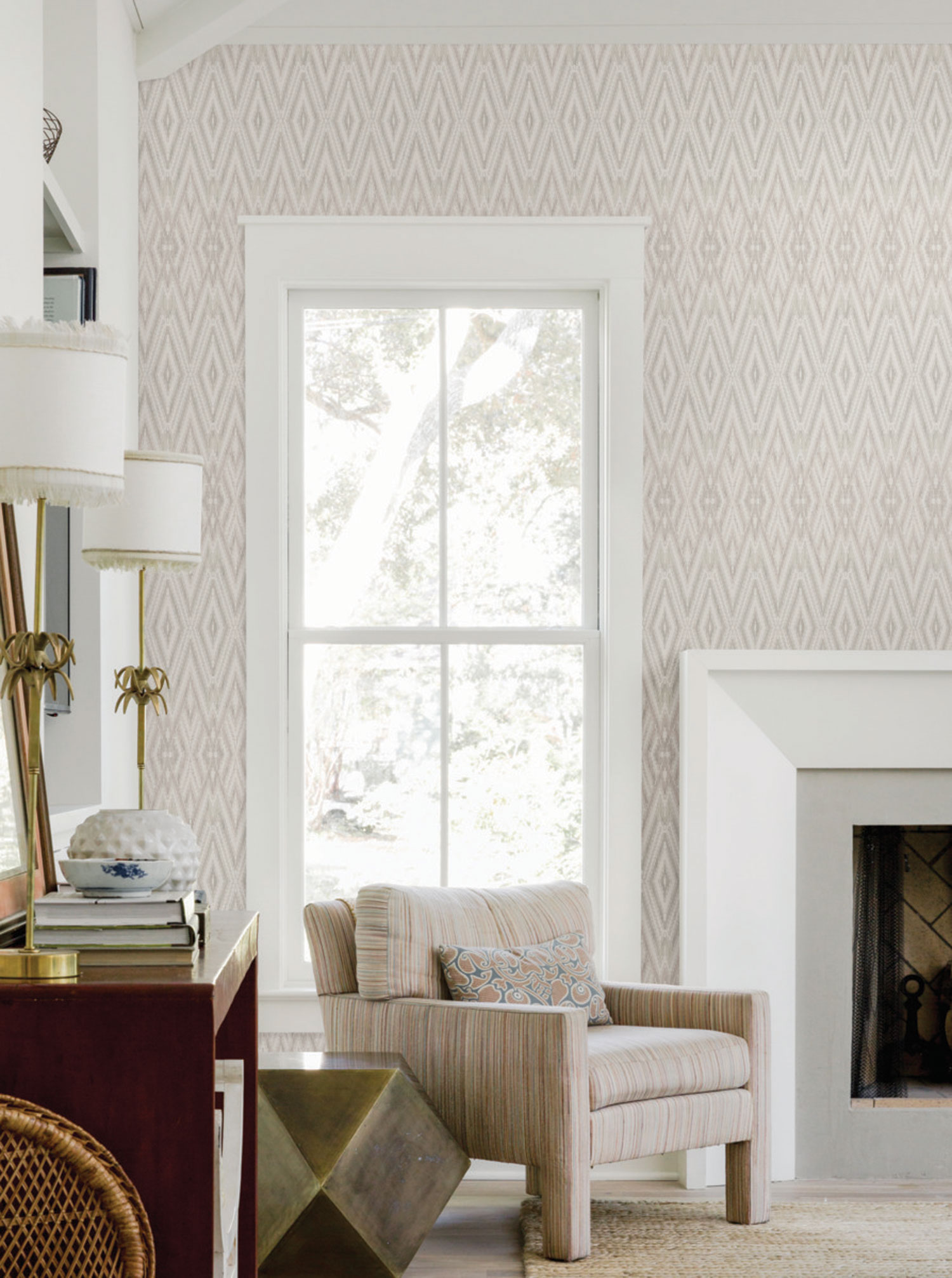 Beige-rosa geometrische Tapete, EV3911, Candice Olson Casual Elegance, York