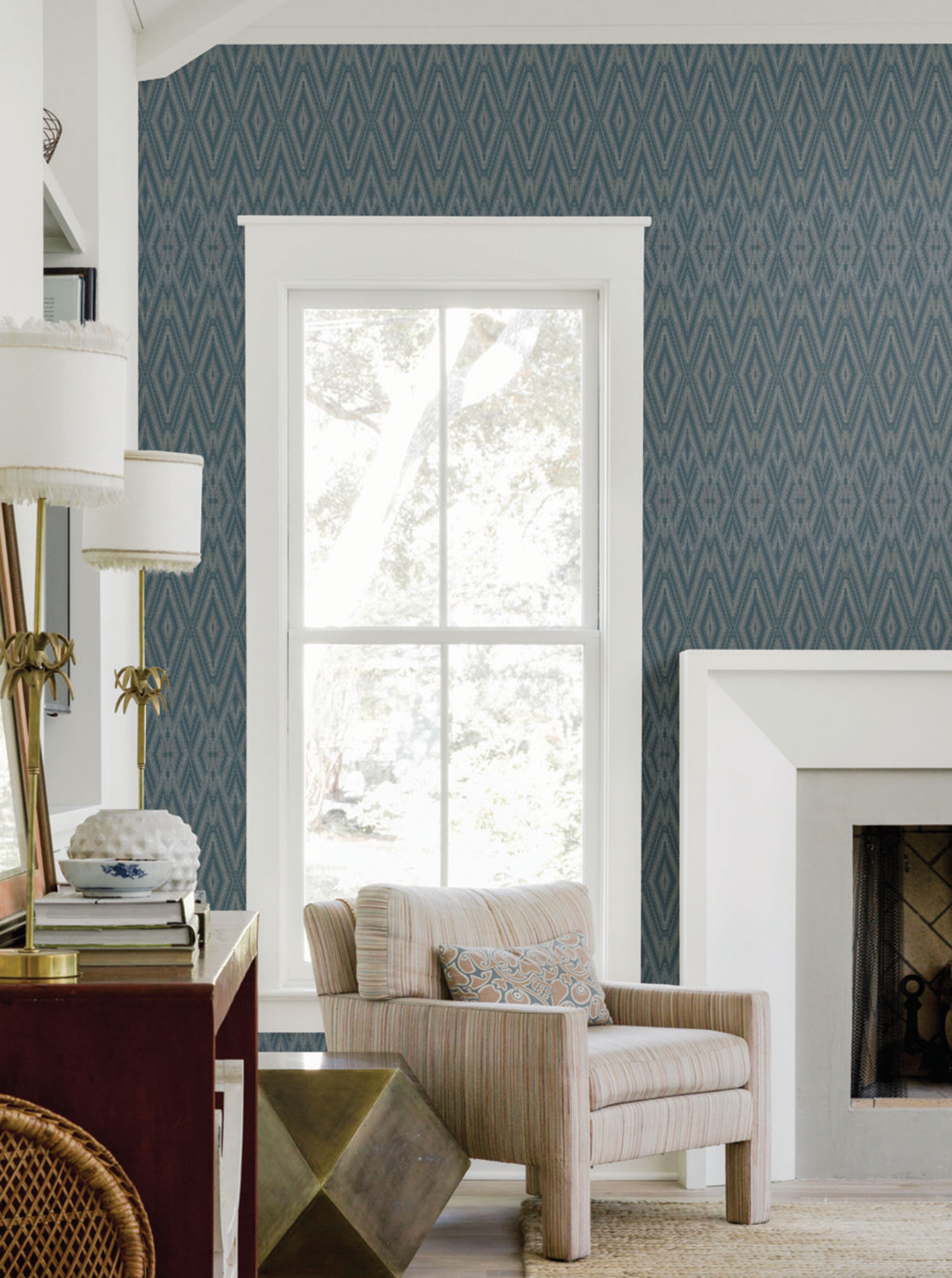 Blaue geometrische Vliestapete, EV3915, Candice Olson Casual Elegance, York