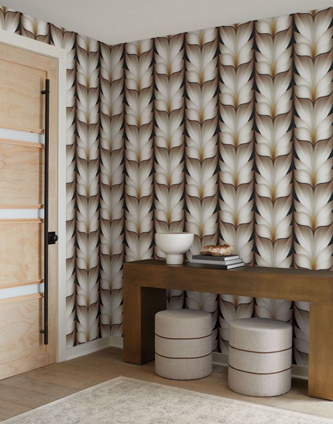 Braun-schwarze geometrische Vliestapete, EV3954, Candice Olson Casual Elegance, York