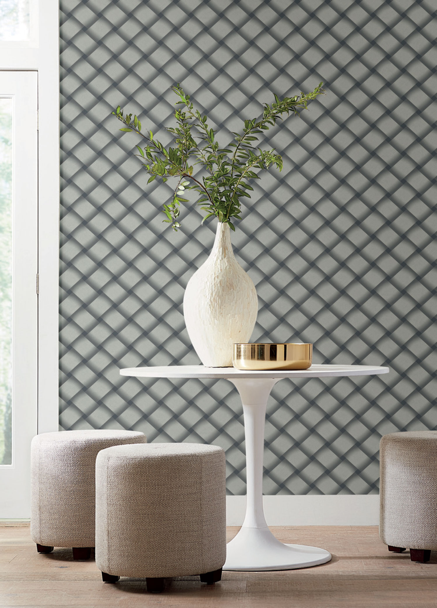 Blaue geometrische 3D-Tapete, EV3969, Candice Olson Casual Elegance, York