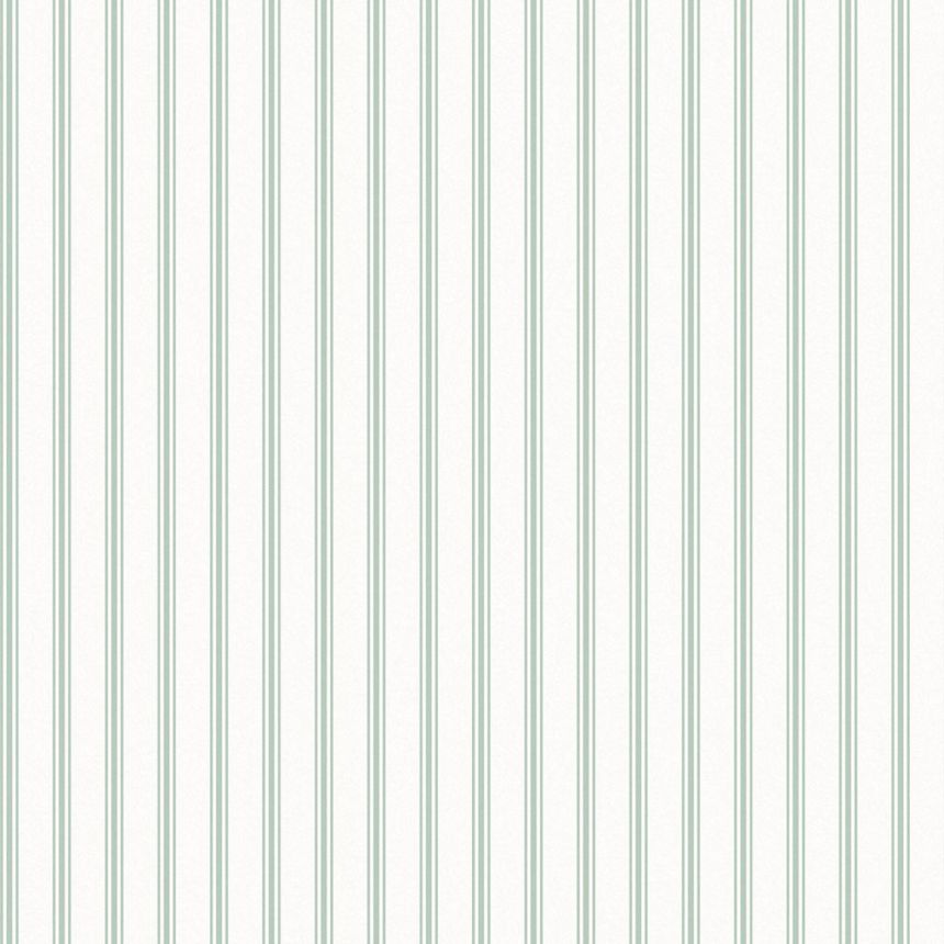 Weiß-grün gestreifte Vliestapete, 118483, Laura Ashley 3