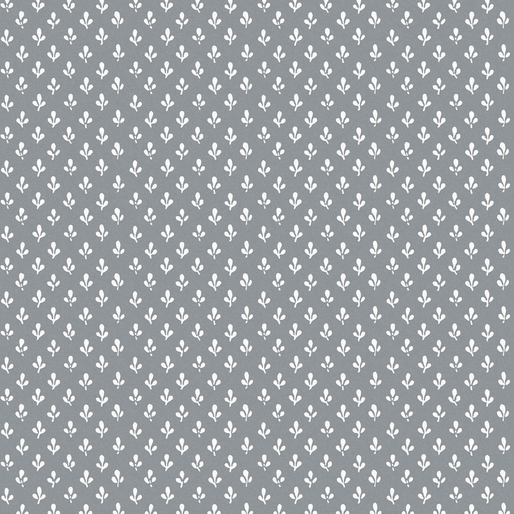 Grau-weiße Vliestapete, Blätter, 119861, Laura Ashley 3