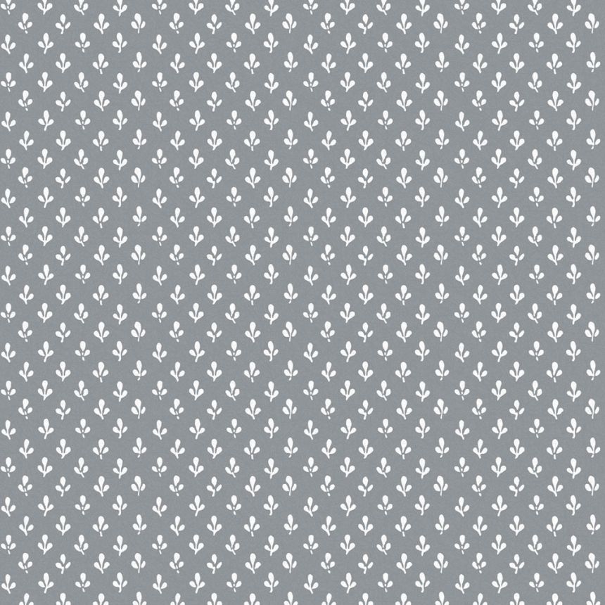 Grau-weiße Vliestapete, Blätter, 119861, Laura Ashley 3