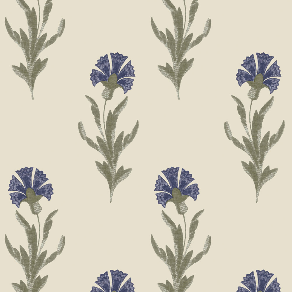 Cremefarbene florale Vliestapete mit Kornblumen, 121068, Laura Ashley 3